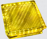 LED Crystalbrick kristálytégla lámpa – G10, 1×2 W, sárga
