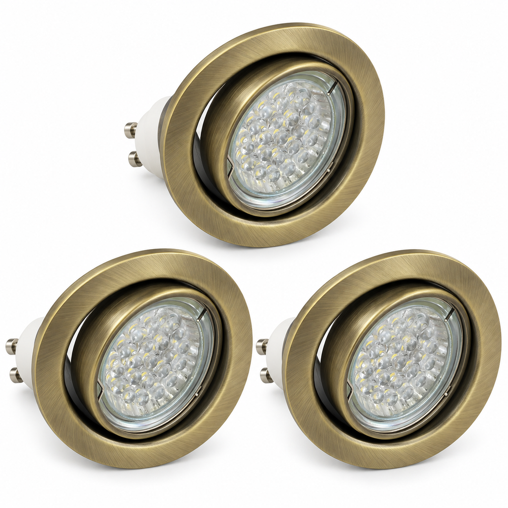 KIT-60A beépíthető spot szett, 3 db – 3×1,5 W GU10 LED, melegfehér, antik bronz – 6. kép