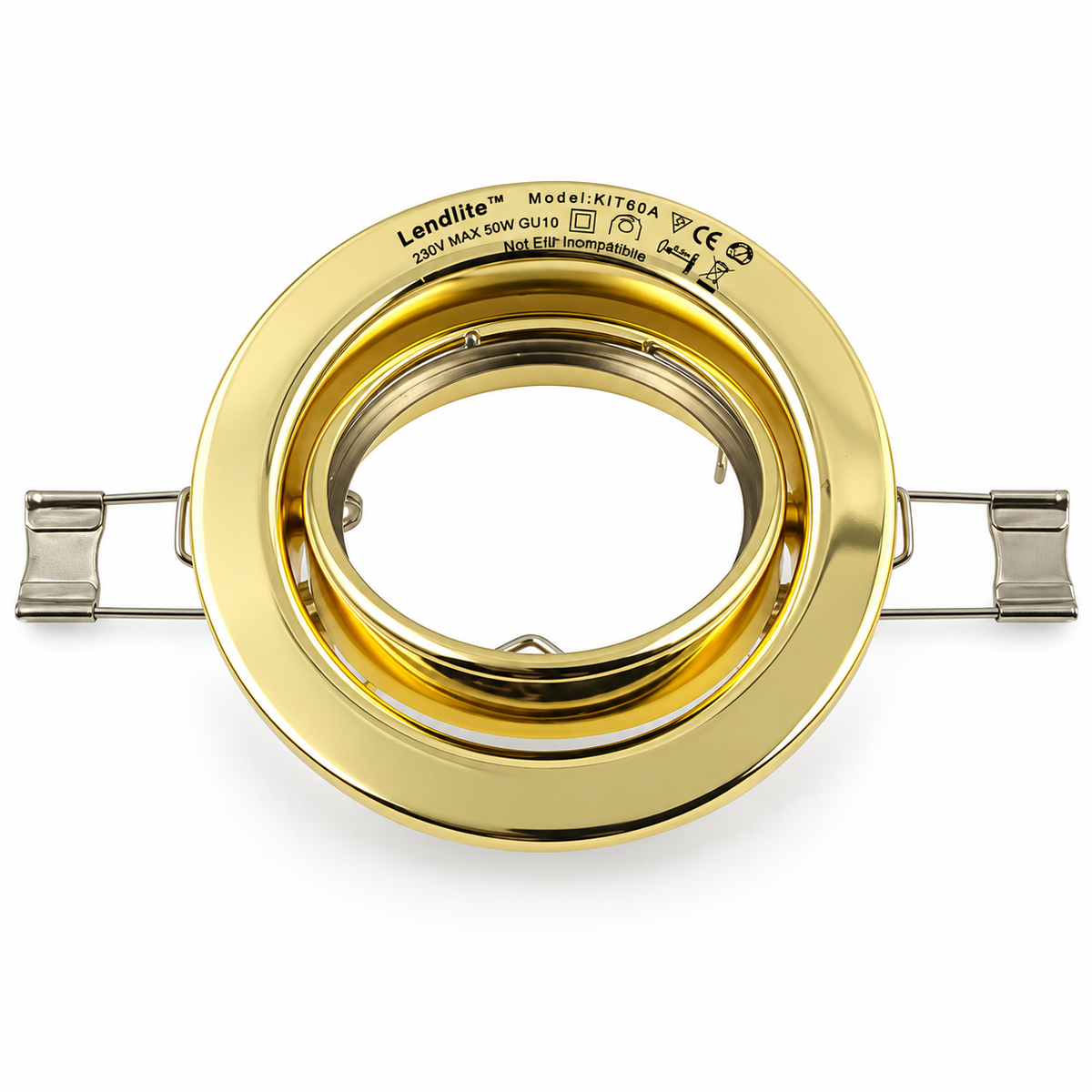 DL-60 recessed downlight – 230 V, brass, industrial pack