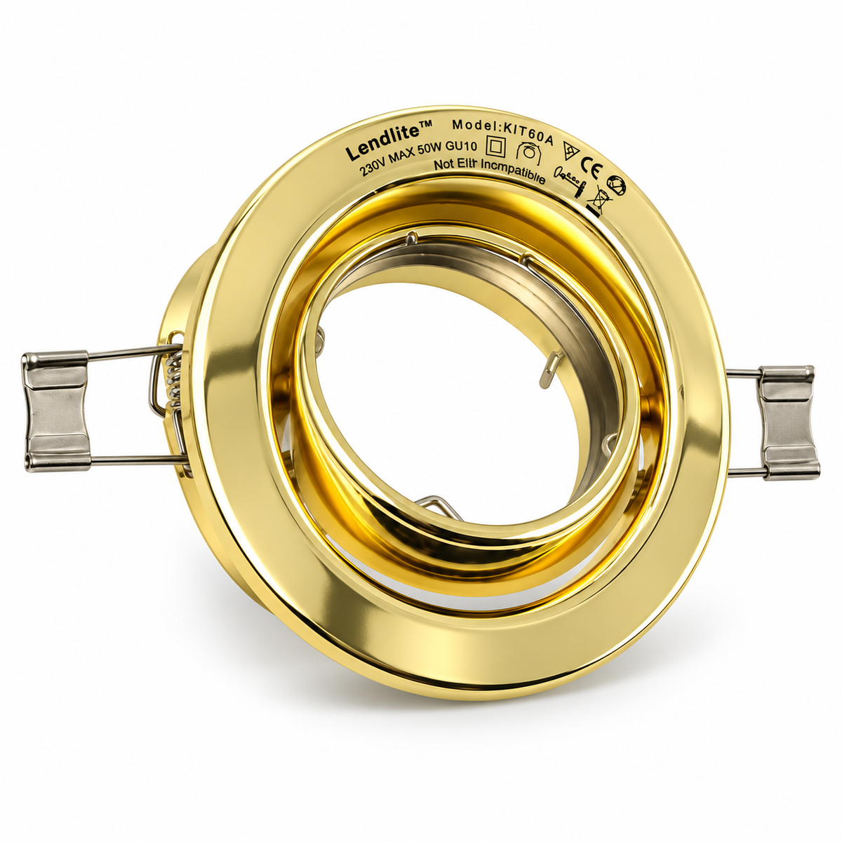 DL-60 recessed downlight – 230 V, brass, industrial pack