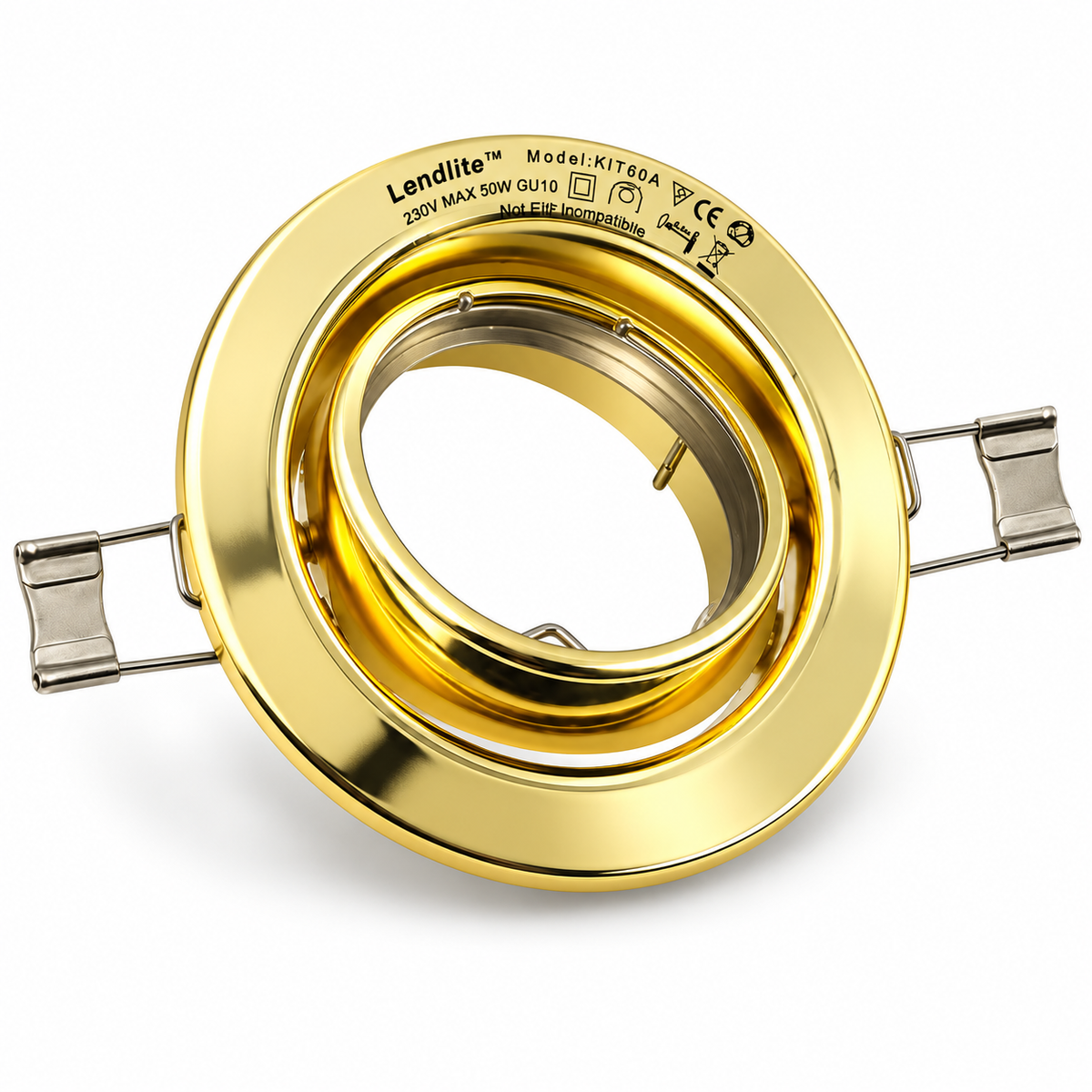 DL-60 recessed downlight – 230 V, brass, industrial pack