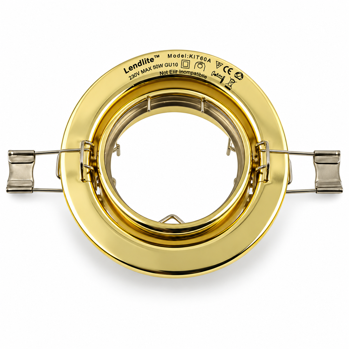 DL-60 recessed downlight – 230 V, brass, industrial pack