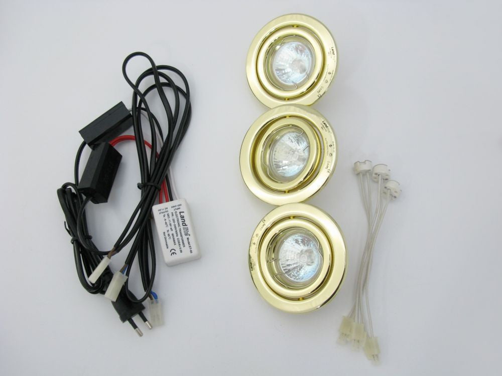 KIT-60-3 12V 3x20W brass, Halogen Kits