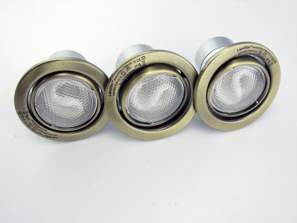 KIT-60A-3X13W CFL-GU10 2700K antique bronze, DownLight Kits