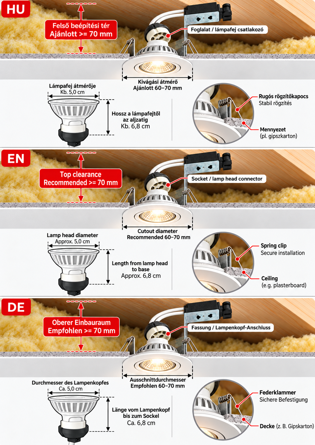 LANDLITE LED-GU10-5W/COB LED spot bulb – GU10, 5 W, 300 lm, 2700 K
