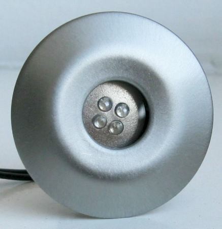 LED-GR02-4X1.0W mat króm, kék LED, Földbe süllyesztett LED szett