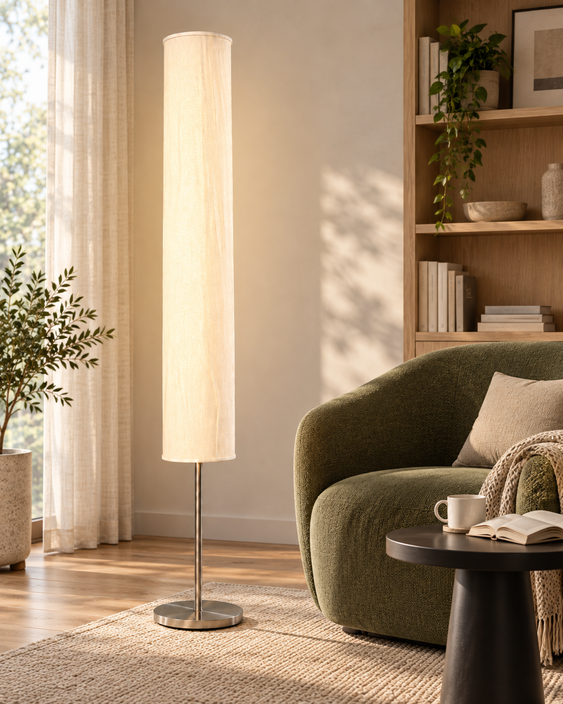 LANDLITE KOLINA/1F állólámpa nappaliban, olvasósarok