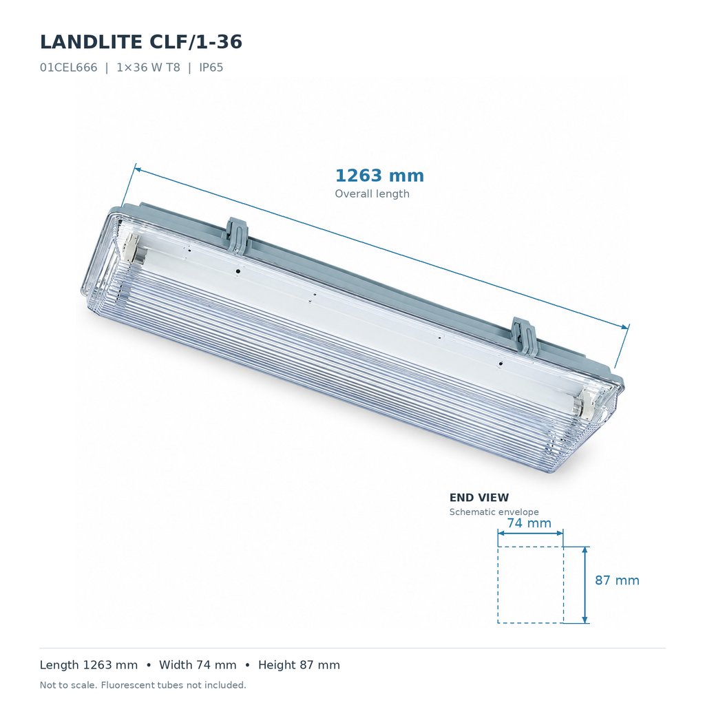 CLF/1-36 vízálló lámpatest – 1×36 W, IP65 – 2. kép