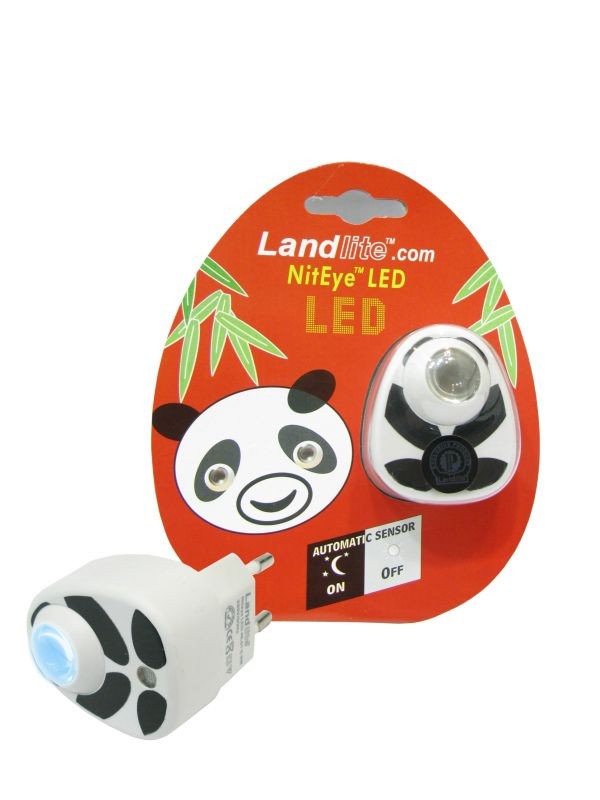 Panda LED-NL01 night light, black/white body, blue LED