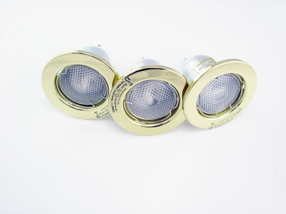 KIT-57A-3X7W CFL-GU10 2700K brass, DownLight Kits