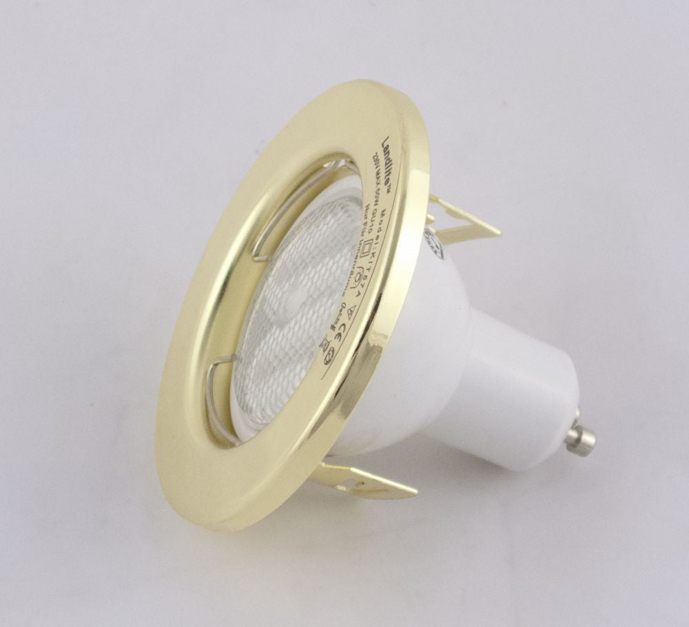 KIT-57A-3X7W CFL-GU10 2700K brass, DownLight Kits