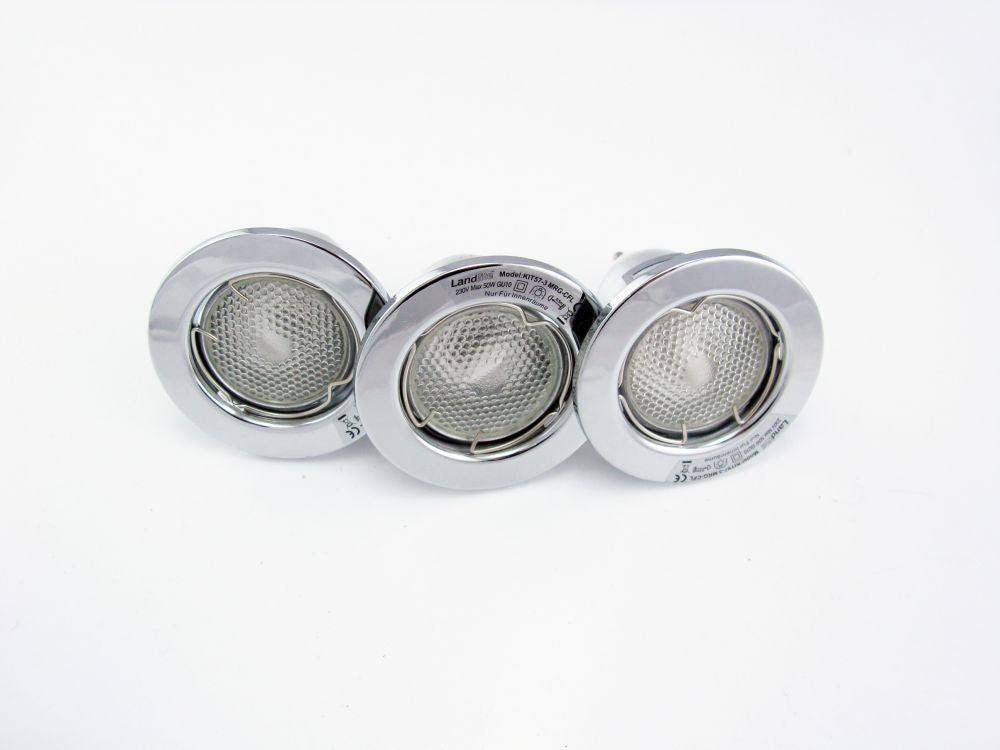 KIT-57A-3X7W CFL-GU10 2700K chrome, DownLight Kits