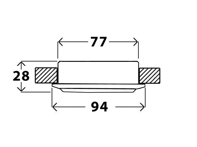 DL-GX53 230V 9W, recessed, with lamp and connection box, silver ABS, Downlight