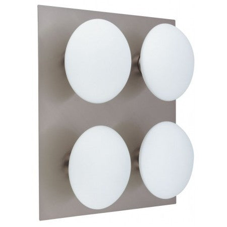 TRIVENI WL320-4R, 4x40W G9, IP44, mat chrome, opal glass, 31X31cm, ceiling lamp