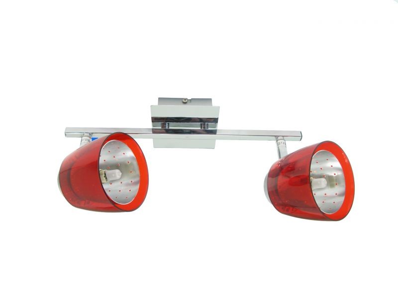 FELIX G929-2TU, 2x40W G9, transparent red, chrome, Wall/Ceiling Lamp