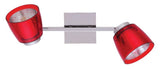 FELIX G929-2TU fali/mennyezeti lámpa – 2×40W G9, króm, átlátszó piros