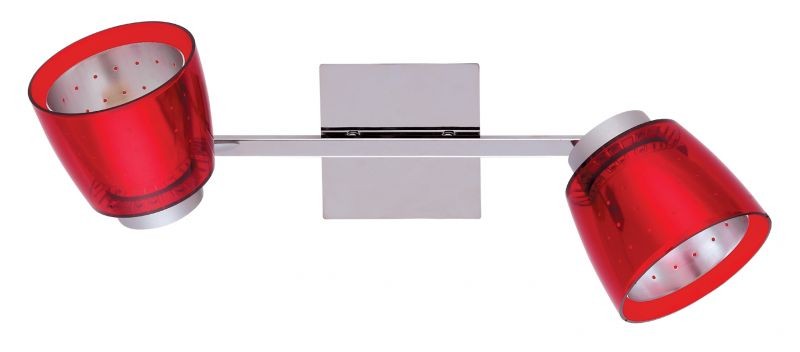 FELIX G929-2TU, 2x40W G9, transparent red, chrome, Wall/Ceiling Lamp