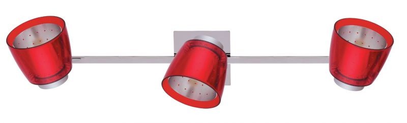 FELIX G929-3TU fali/mennyezeti lámpa – 3×G9 40 W, átlátszó piros, króm – 2. kép