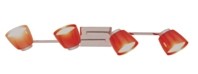 FELIX G929-4TU2, 4x40W G9, transparent red, chrome, Wall/Ceiling Lamp