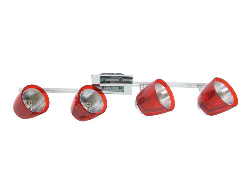 FELIX G929-4TU2, 4x40W G9, transparent red, chrome, Wall/Ceiling Lamp
