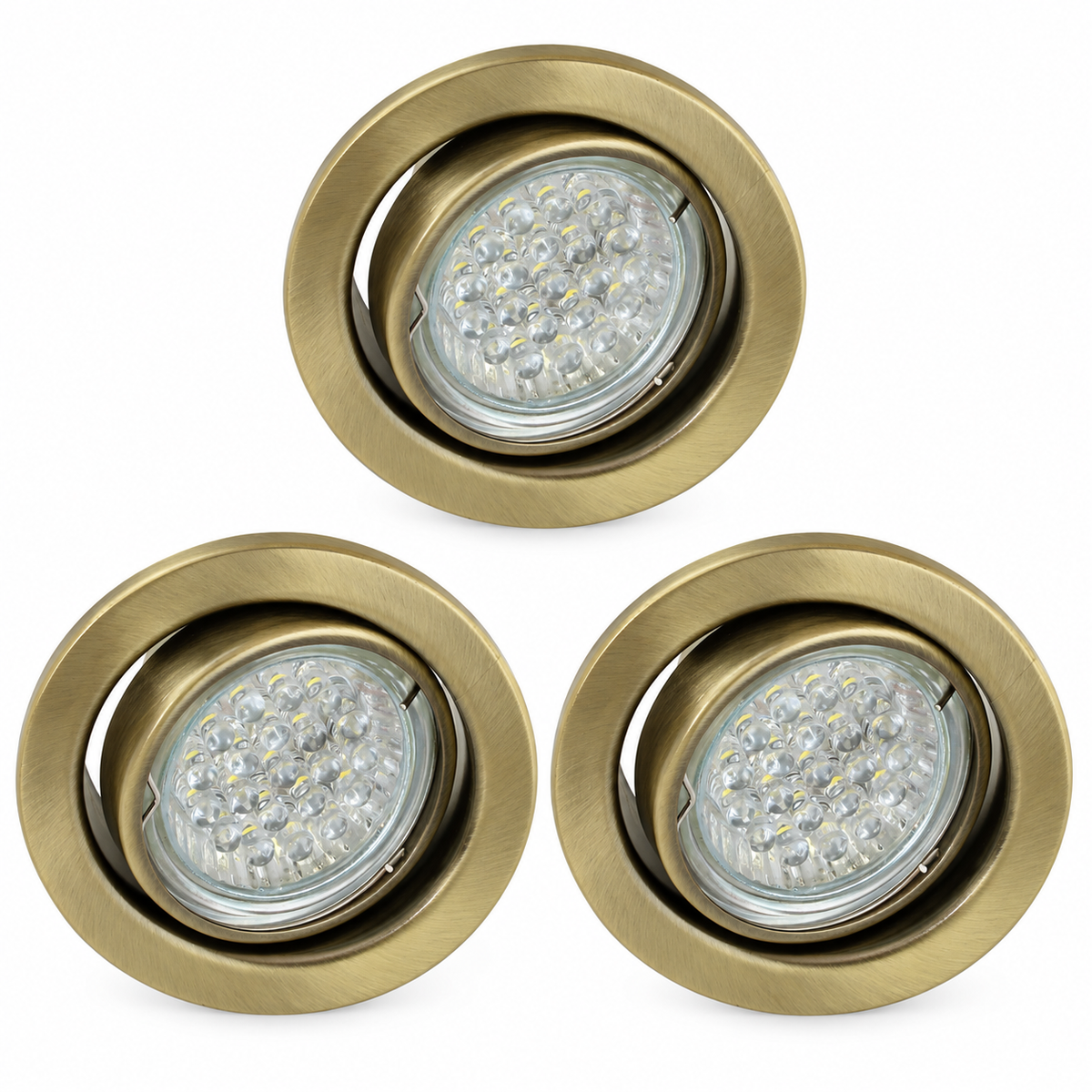 KIT-60A beépíthető spot szett, 3 db – 3×1,5 W GU10 LED, melegfehér, antik bronz – 8. kép