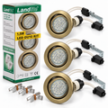 KIT-60A beépíthető spot szett, 3 db – 3×1,5 W GU10 LED, melegfehér, antik bronz