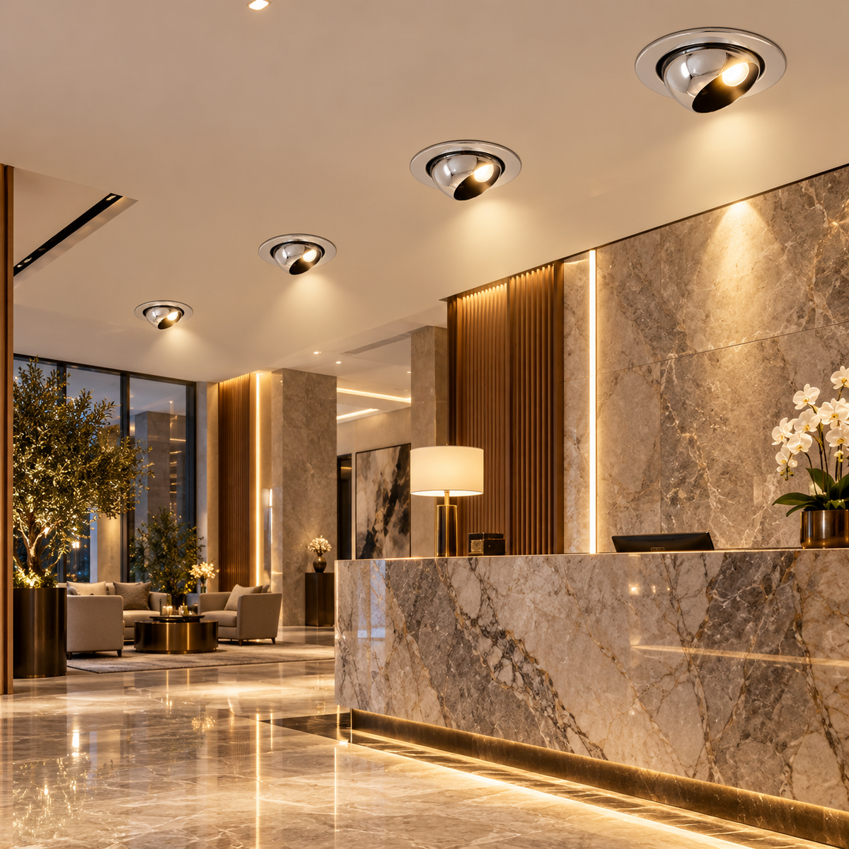 DL-720 recessed downlight – chrome