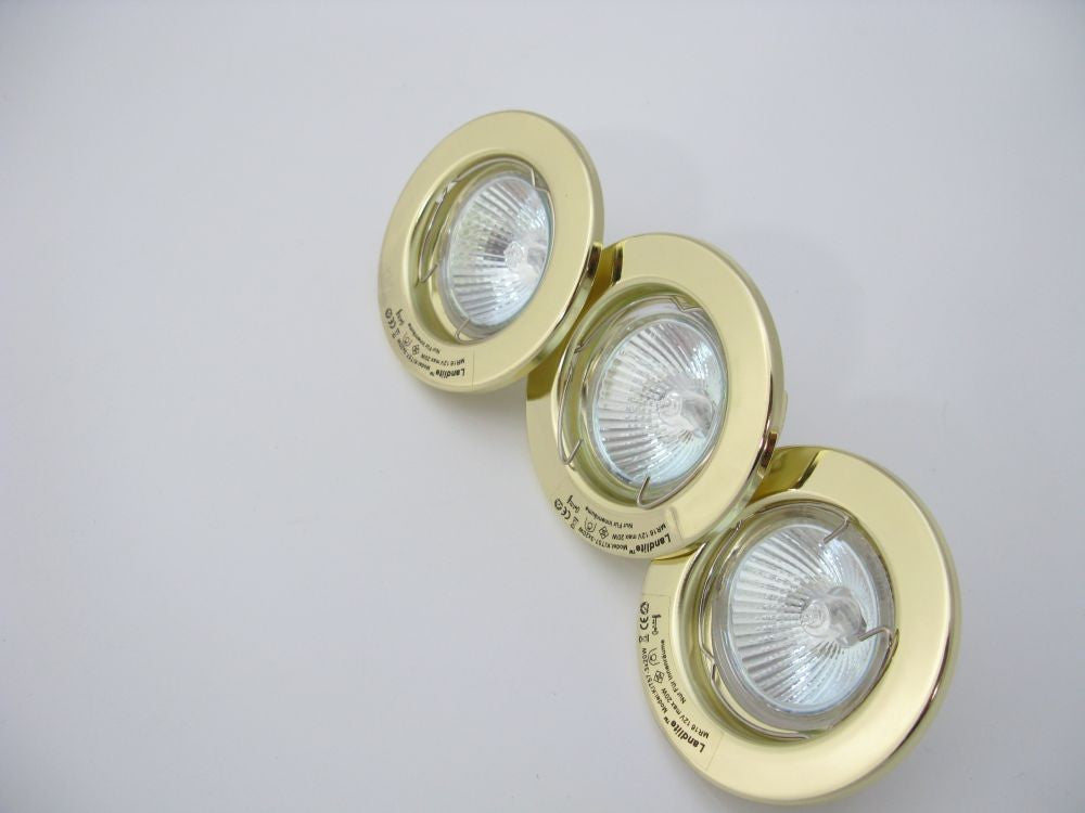 KIT-711-3 (KIT-57-3) halogén beépíthető szett – 3×20 W, 12 V, sárgaréz – 3. kép