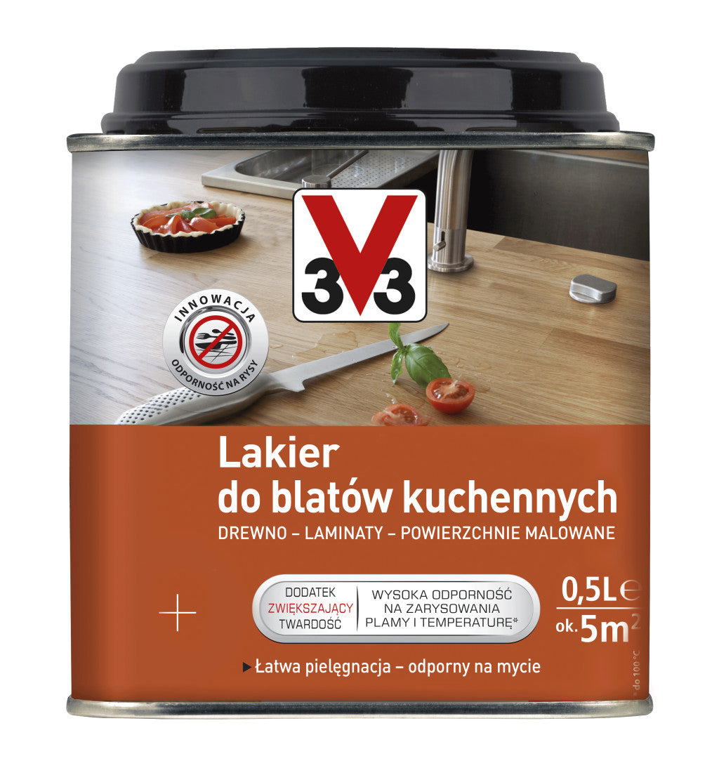 V33 Kétkomponensű konyhai munkalap lakk – 0,5 L, színtelen, fényes
