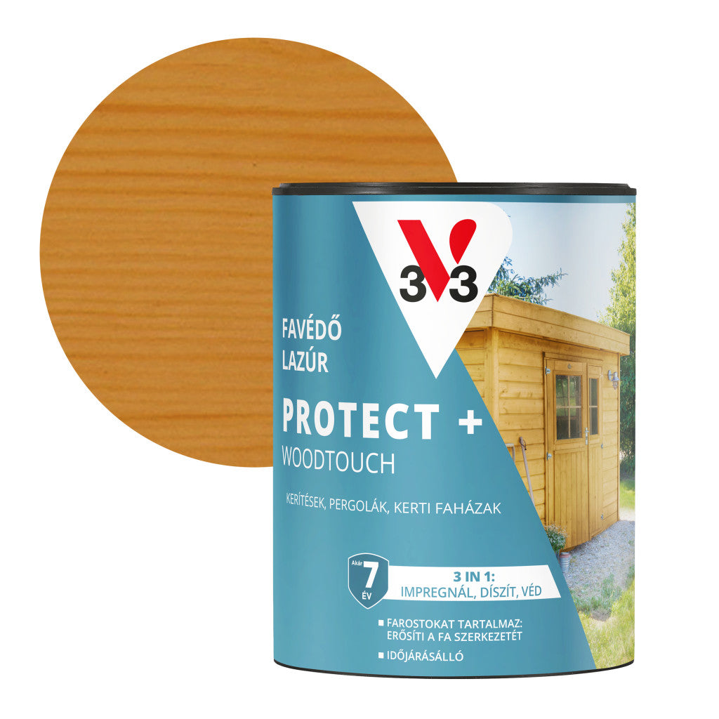 V33 Protect + Woodtouch impregnáló falazúr – 0,7 L, világos tölgy