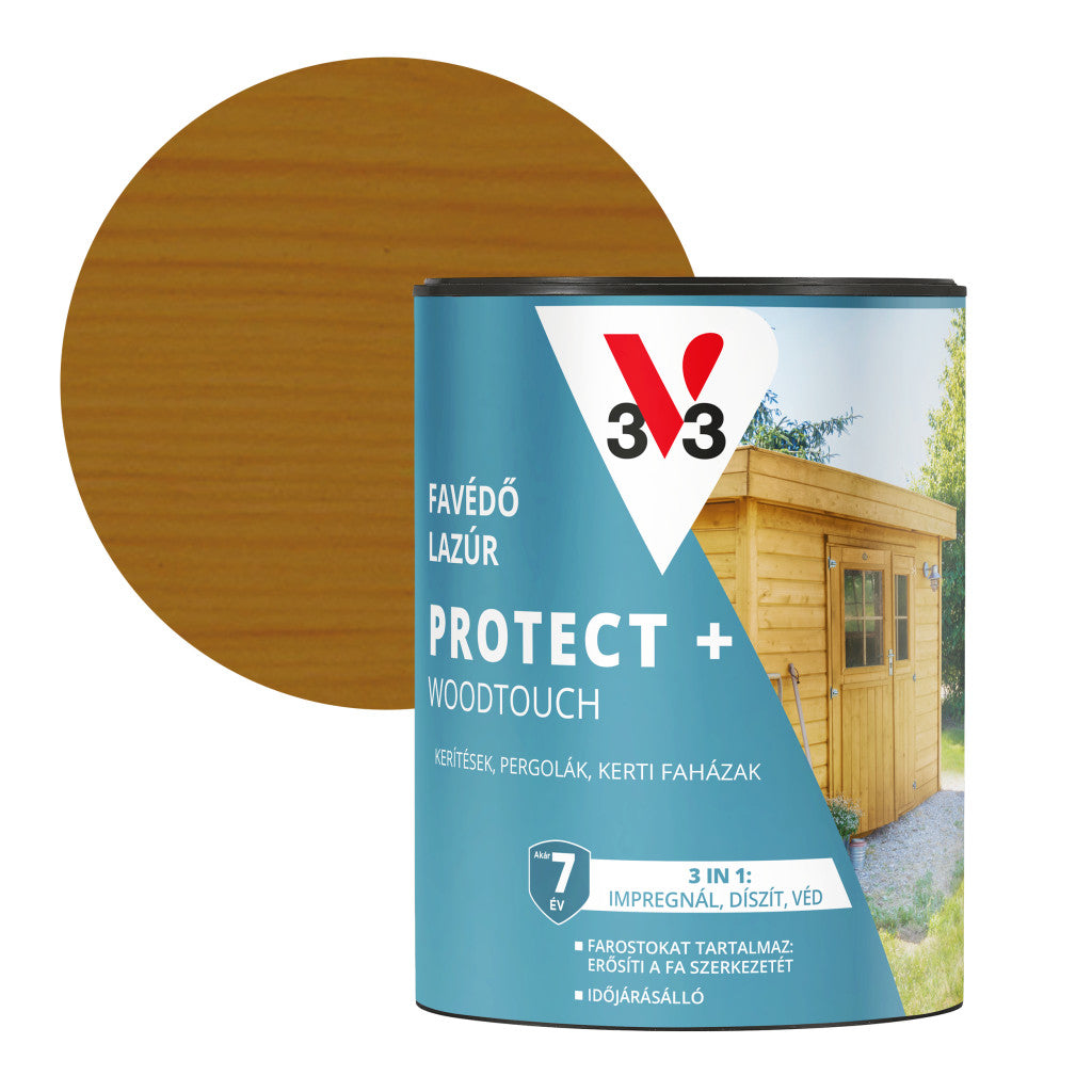 V33 Protect + Woodtouch impregnáló falazúr – 0,7 L, arany tölgy