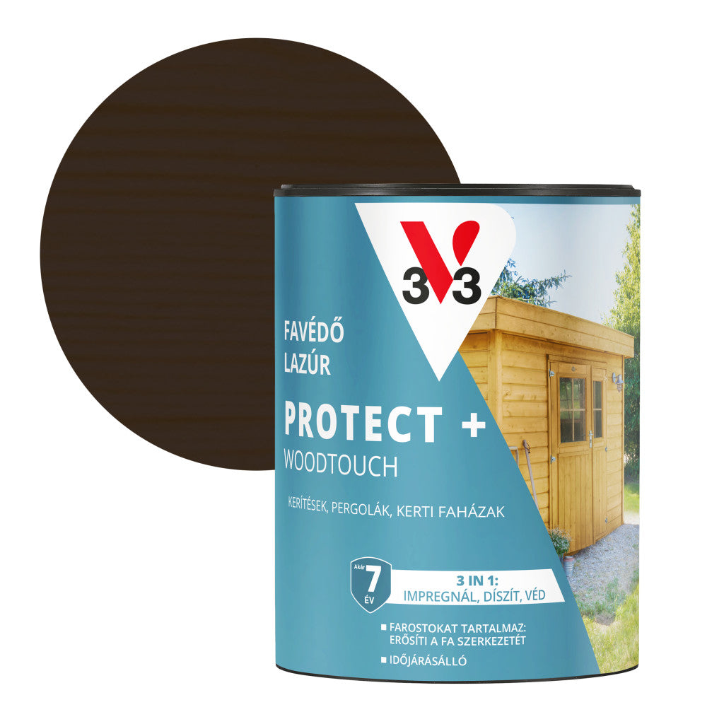 V33 Protect + Woodtouch impregnáló falazúr – 0,7 L, paliszander