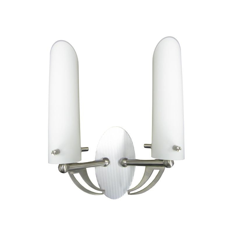WL-02A, 2XE14 60W, opal glass, nickel matt, Wall Light