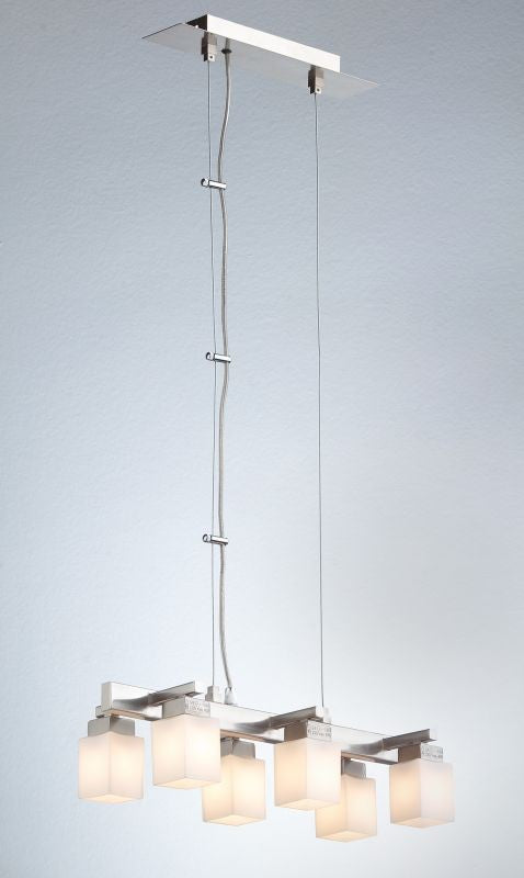 CL-013-6(G9), 6XG9 40W, nickel matt, opal glass, Pendant Light