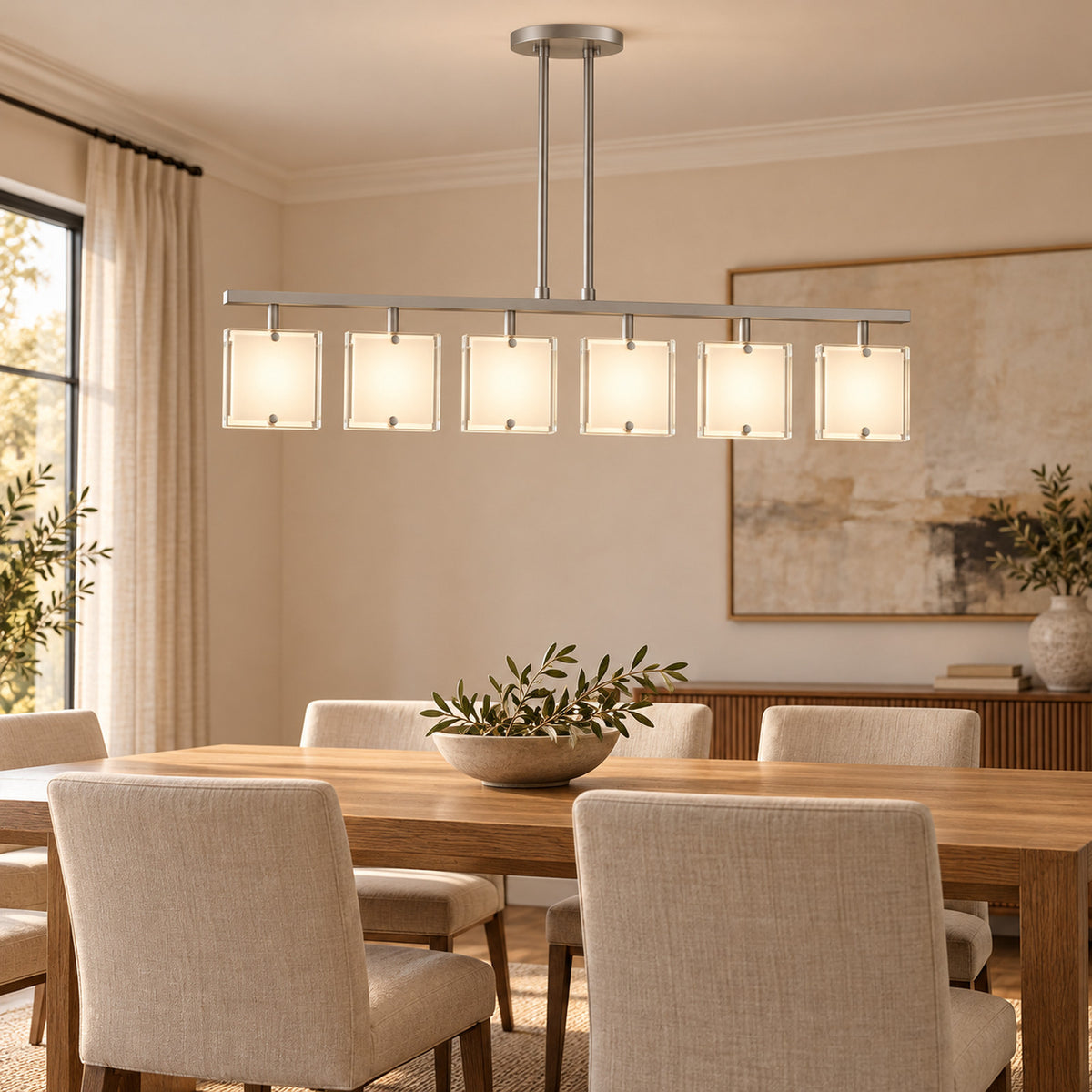 SHARONA MW-5424/6H chandelier – silver grey
