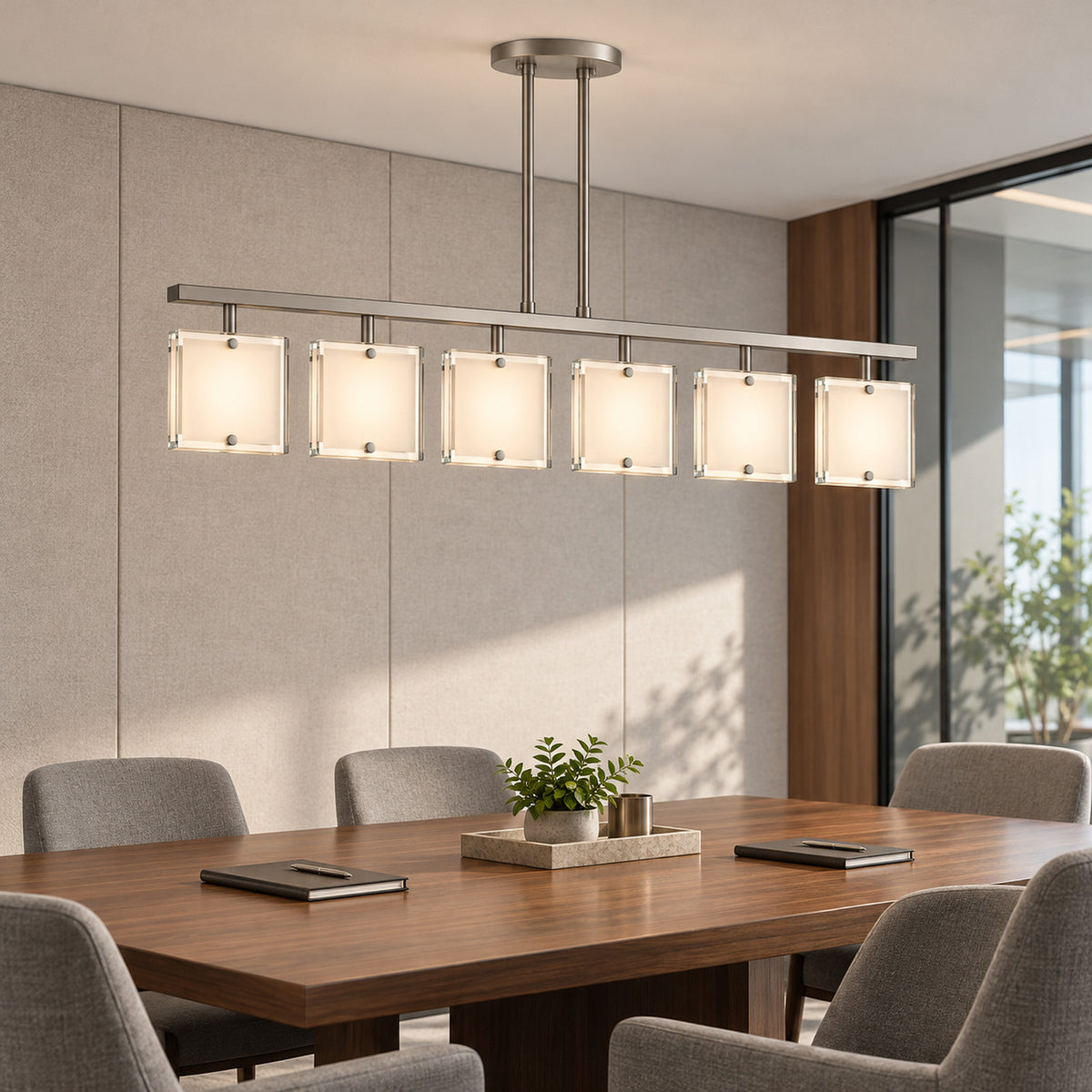 SHARONA MW-5424/6H chandelier – silver grey