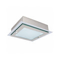 LANDLITE SPACE 1176 – silberfarbene quadratische Wand- und Deckenleuchte, E27, 30 × 30 cm