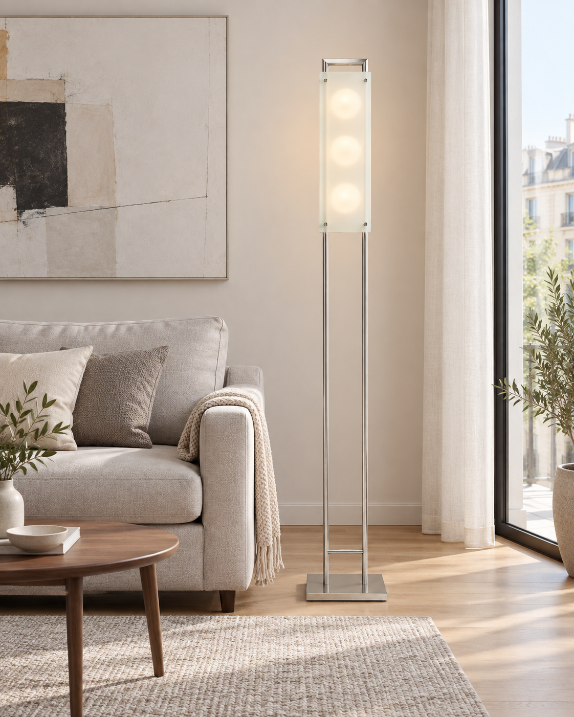 LANDLITE FIDELIO MW-5422/3F állólámpa nappaliban, olvasósarok