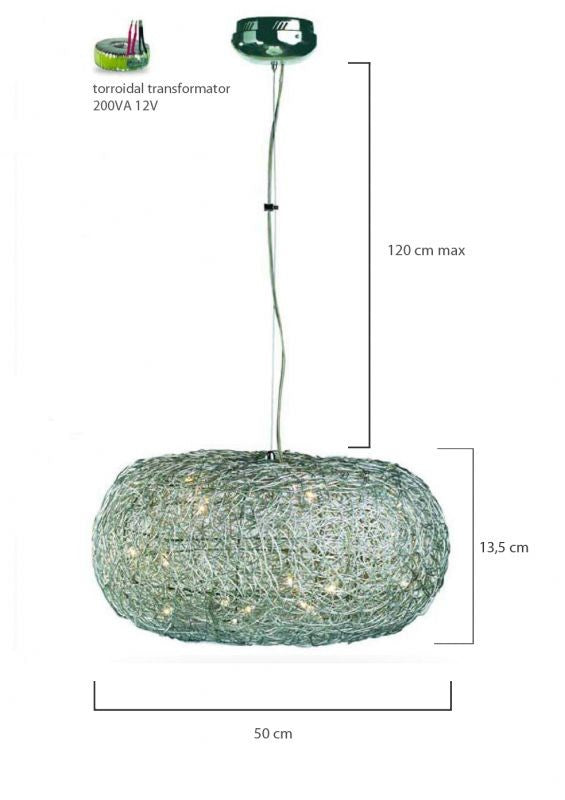 MD2054/500 ENZO függesztett lámpa – W:600 H:1350, G4 12 V 20×10 W, Osram izzókkal – 2. kép