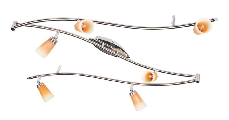RUSSELL LS-951-640, 6XG9 40W 230V, nickel satin / red glass, Spot Light