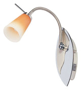 RUSSELL LS-951W-140 spotlámpa – 1×G9 40W, 230V, szatén nikkel / piros üveg