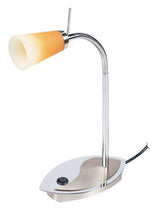 RUSSELL LS-951T-140 asztali lámpa – 1×G9 40W, 230 V, szatén nikkel, piros üveg