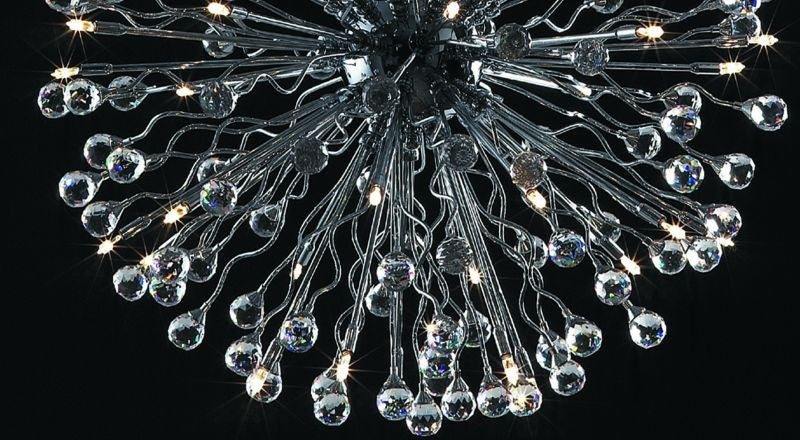 MONACO,MD2206/40, 40xG4 12V 10W, chrome, Egyptian crystal, Pendant Lamp