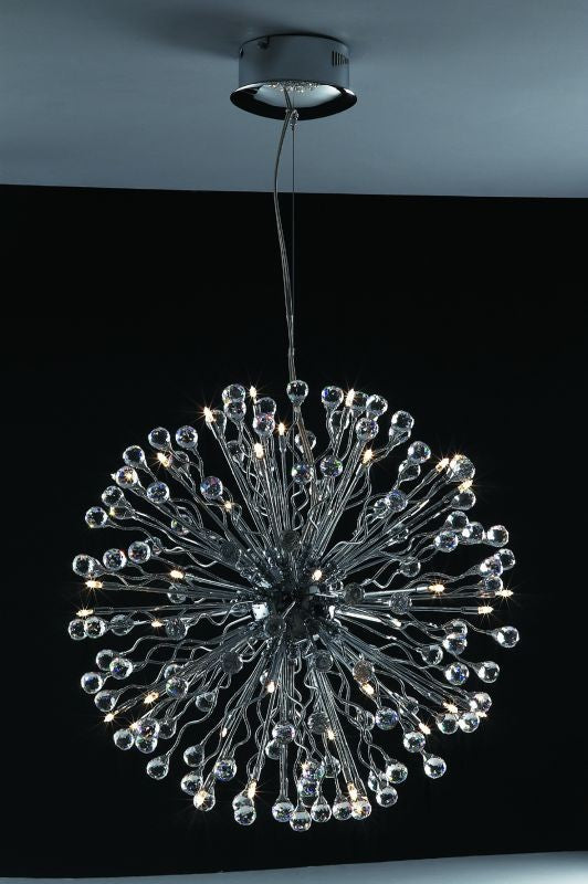 MONACO,MD2206/40, 40xG4 12V 10W, chrome, Egyptian crystal, Pendant Lamp