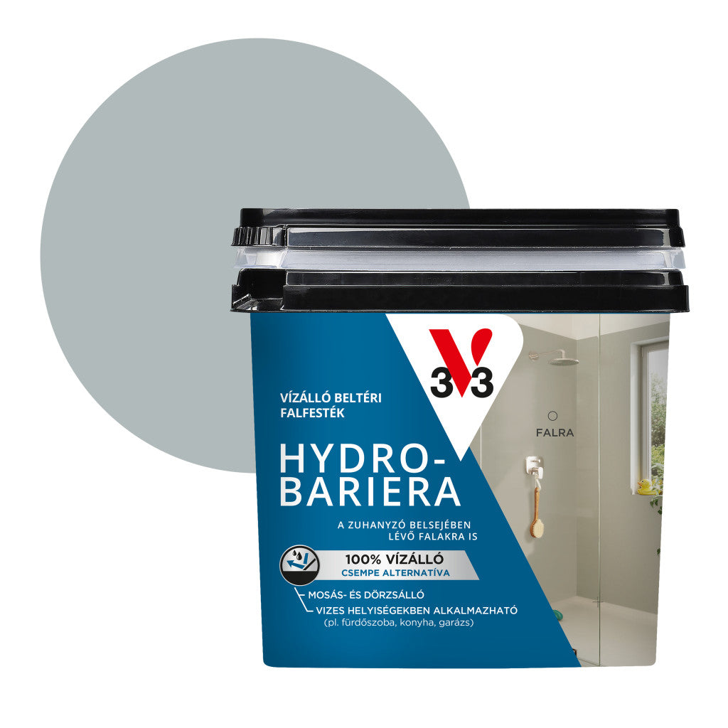 V33 Hydro-Bariera vízálló beltéri falfesték – 0,75 L, sarkvidéki köd