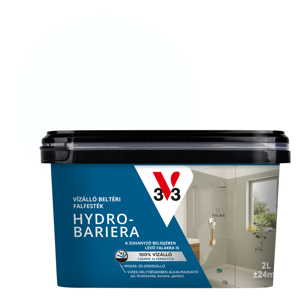 V33 Hydro-Bariera vízálló beltéri falfesték – 2 L, fehér