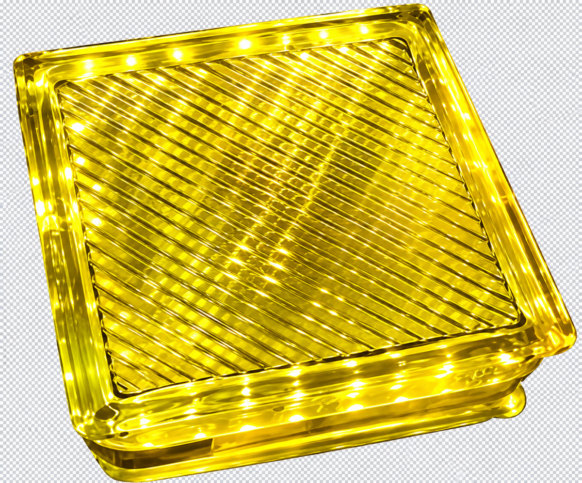 LED Crystalbrick kristálytégla lámpa – G10, 1×2 W, sárga