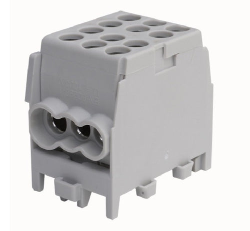 ANCO fővezeték-soroló HLAK 25 1/4 M2, 1 pólusú, 2 x 25 mm² be / 4 x 16 mm² ki, TS35 sínre, szürke