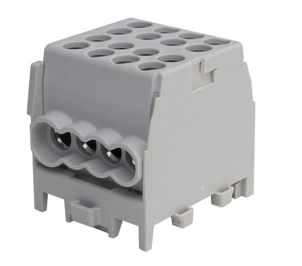 ANCO fővezeték-soroló HLAK 25 1/6 M2, 1 pólusú, 2 x 25 mm² be / 6 x 16 mm² ki, TS35 sínre, szürke