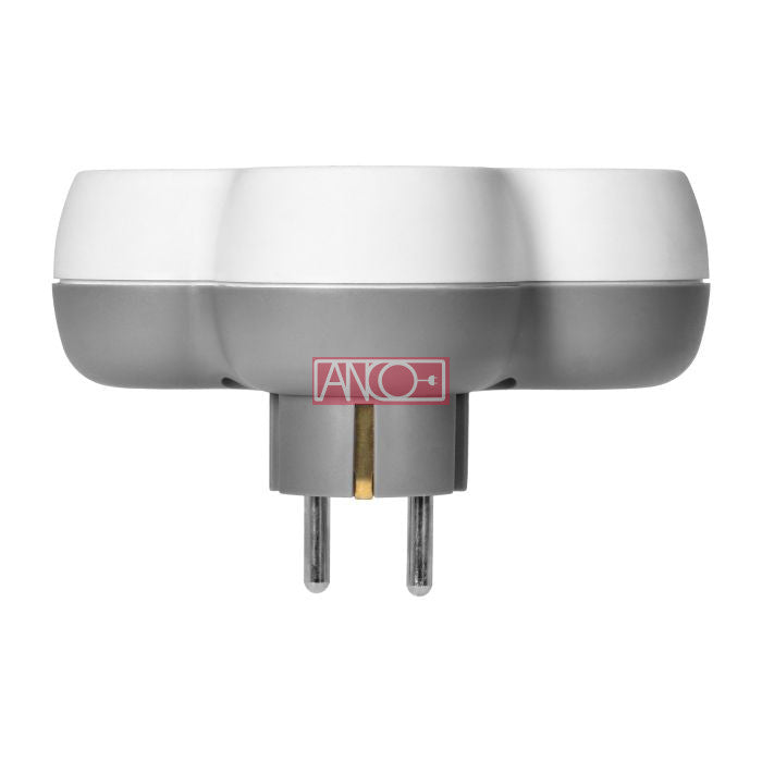 ANCO 2-es földelt elosztó dugalj USB-A és USB-C töltővel, max. 20 W, 16 A, fehér/szürke